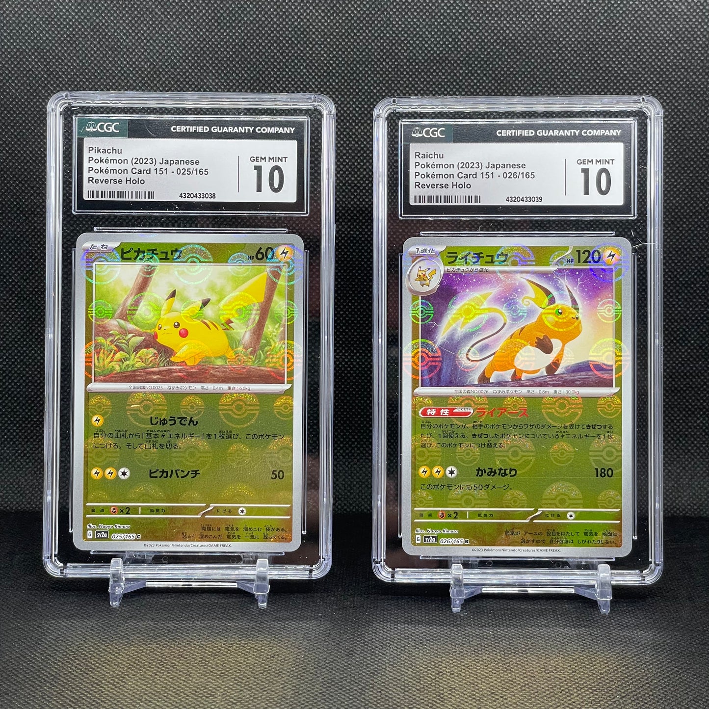 Pikachu & Raichu Reverse Holo (Japanese)