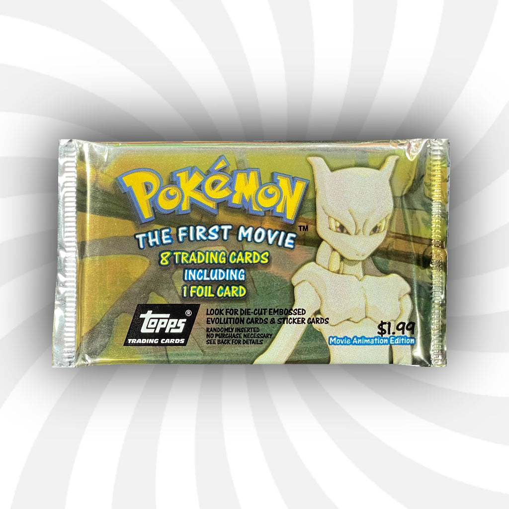 1X Topps Pokémon ‘The First Movie’ Booster Pack - Second Print Black Logo